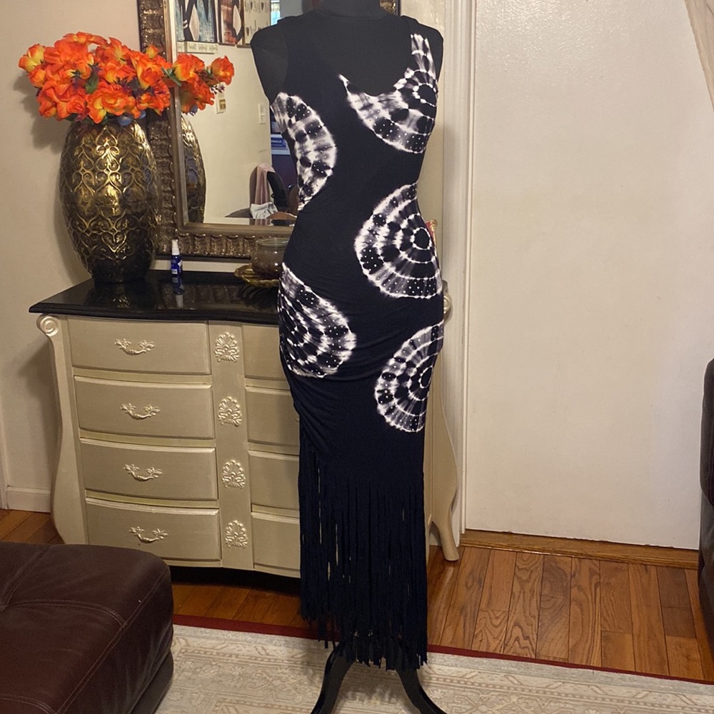 NWOT I.N.C international concepts women fringe tie dye dress size XS col…